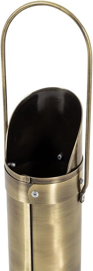 Match Stick Holder in Aged Brass | Decorative Metal Storage Bucket, Caddy, Basket for Long Matchsticks | Home Décor for Fireplace, Wood-Burning Stove, or BBQ Grill | Matches Not Included