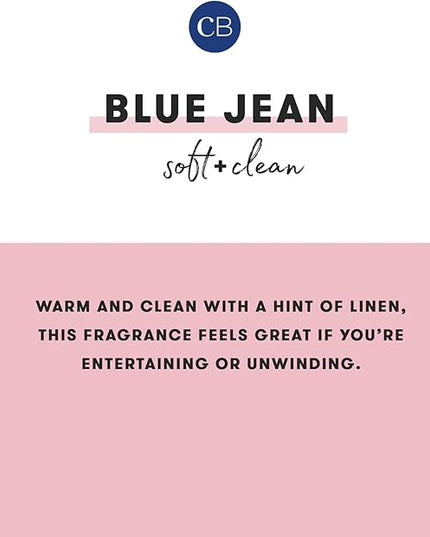Capri Blue Reed Diffuser Set - Modern Marble Oil Diffuser, Sticks & Aroma Oil - Air Freshener for Home Decor - Blue Jean Scents (5.7 fl oz)