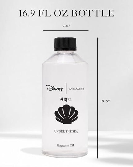 Aroma360 | Disney Under the Sea Fragrance Oil Blend | The Little Mermaid | Princess Ariel | Luxury Essential Oil Diffuser | Aromatherapy Scent Diffuser Oil | Bergamot, Ivy and Ocean 16.9 fl oz, 500 mL