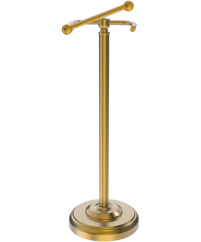 Toilet Paper Holder Stand, Brushed Brass Toilet Paper Holder Free Standing, Post Pivoting Design & Stable Weighted Base SUS304 Stainless Steel for Bathroom(Mega Roll)