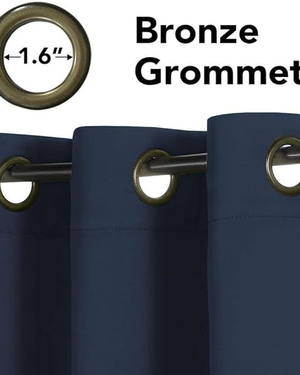H.VERSAILTEX Premium Blackout Thermal Insulated Room Darkening Curtains for Bedroom/Living Room - Classic Grommet Top (2 Panels, Navy, 52 Inch by 45 Inch)
