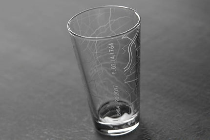Well Told Engraved St. Louis Missouri Map Pint Glass, Etched Beer Gift (16 oz, Clear) City Map Pint, Custom City Glassware, Gifts For Beer Lovers