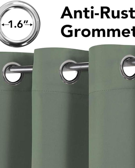 H.VERSAILTEX Room Darkening Curtains for Living Room Light Reducing Thermal Insulated Window Treatment Panels/Drapes Grommet Top 2 Panels Green Bay - 52 x 96 Inches