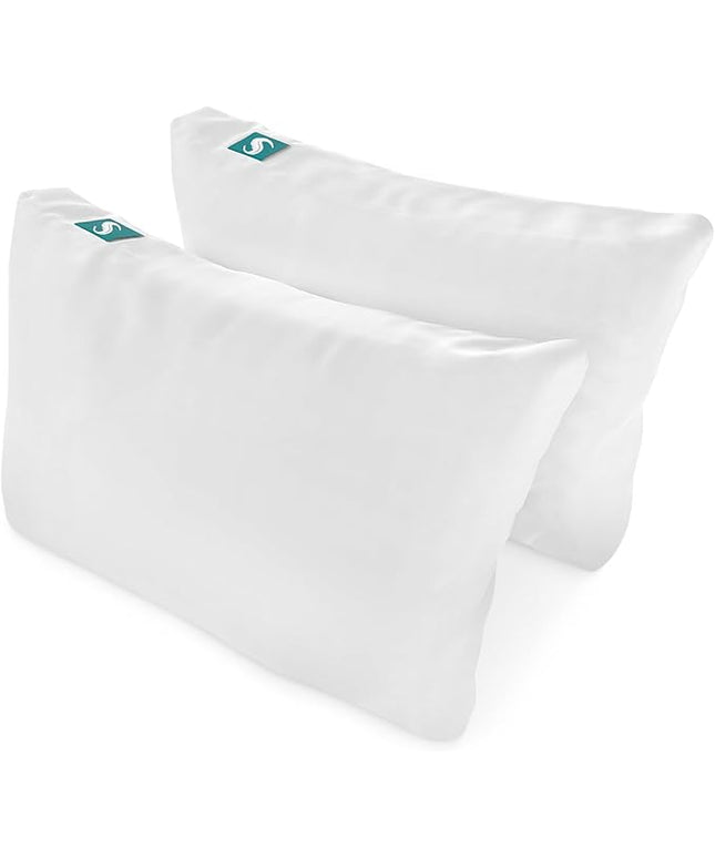 Sleepgram 2-Pack Cooling Bed Pillows & Removable Cover for Sleeping Sets, Queen Size - Adjustable and Washable Bedding Pillow Set for Comfortable Sleep
