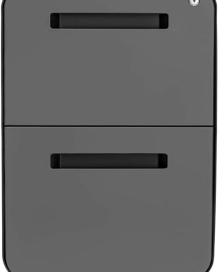 Laura Davidson Furniture Stockpile 2-Drawer Modern Mobile File Cabinet, Commercial-Grade (Black/Grey)
