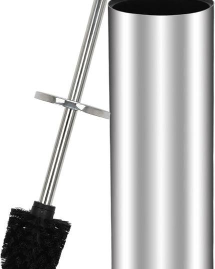 Toilet Brush and Holder Set - Stainless Steel Toilet Bowl Brush and Holder (Silvery)