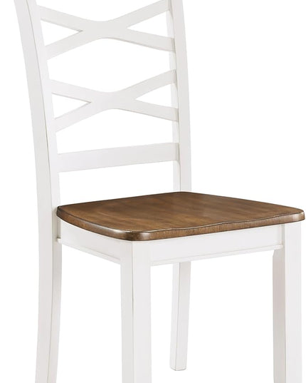 Lexicon Dining Table Set for 6 with Chairs, Wood 7 Piece Farmhouse Dining Room Table and Chairs Set of 6, Cross Back, Easy Assembly Seater for Indoor Home, Dinner, Kitchen, Cherry/White