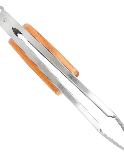 BBQ-AID Pro BBQ Tongs for Grill - 17" Professional Grade Barbecue Tongs for Cooking- Solid & Sturdy - Built with 304 Grade Stainless Steel and Acacia Wood - Heavy Duty Built to Last Kitchen essential.