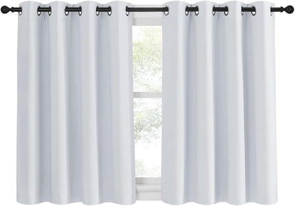 NICETOWN Room Darkening Curtain for Living Room - Window Treatment Thermal Insulated Grommet Room Darkening Panel/Drape for Bedroom (1 Panel, 52 by 45, Greyish White)