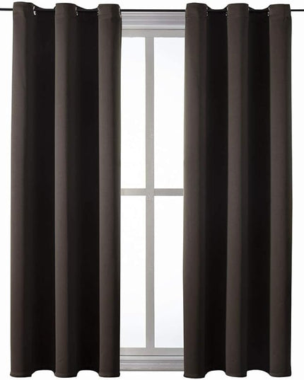 ChrisDowa Grommet Blackout Curtains for Bedroom and Living Room - 2 Panels Set Thermal Insulated Room Darkening Curtains (Brown, 42W x 63L)
