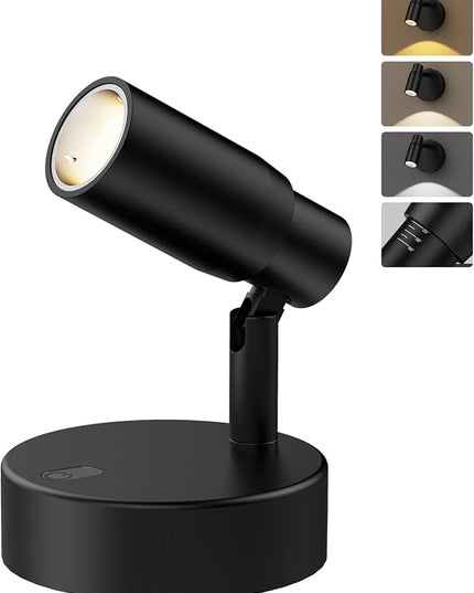 PESUTEN Spot Lights Indoor, Rechargeable Picture Light with Remote, Dimmable CCT Spotlight for Wall Art, Battery Uplights Indoor with Timer for Plant Artwork Painting Sofa Corner 1PC