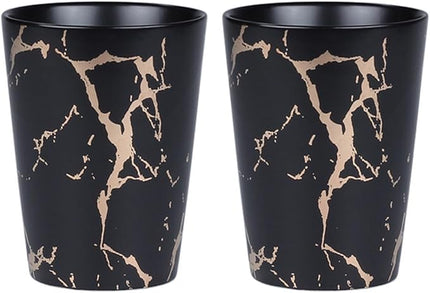 2pcs Ceramic Marbling Cups Nordic Style Black Gold Marble Pattern Drinkware for Coffee Tea Water Porcelain Mugs Elegant Idea