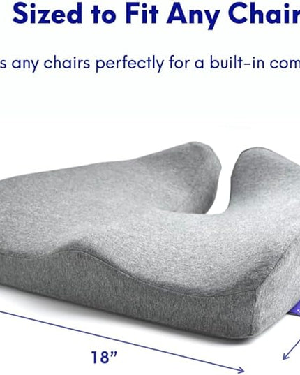 C CUSHION LAB Patented Pressure Relief Seat Cushion for Long Sitting Hours on Office/Home Chair, Car, Wheelchair - Extra-Dense Memory Foam for Hip, Tailbone, Coccyx, Sciatica - Wellness Green