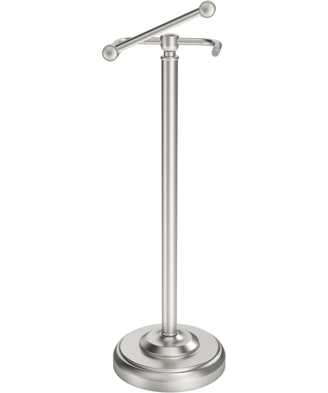 Toilet Paper Holder Stand, Brushed Nickel Toilet Paper Holder Free Standing, Post Pivoting Design & Stable Weighted Base SUS304 Stainless Steel for Bathroom(Mega Roll)