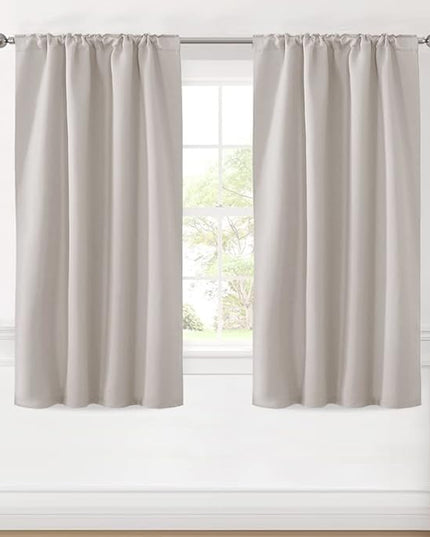 H.VERSAILTEX Blackout Curtains Thermal Insulated Window Treatment Panels Room Darkening Blackout Drapes for Living Room Back Tab/Rod Pocket Bedroom Draperies (2 Panels, Stone, 42 x 54 Inch)