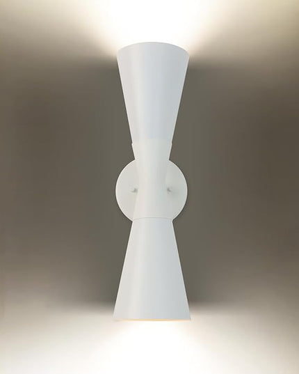 Modern Indoor Wall Sconce Up and Down White Wall Sconce Mid Century Indoor Wall Light Fixture Hardwired Wall Mounted Lamp for Living Room Bathroom Bedroom Hallway 13 Inch