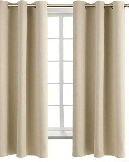 BGment Beige Room Darkening Curtains 63 Inches Long 2 Panels Set, Sunlight Blocking Thermal Insulated Grommet Window Treatment Drapes for Bedroom, Each Panel 42 x 63 Inch