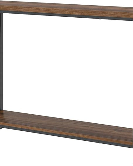 FOLUBAN Entryway Table, Narrow Console Table, Modern Sofa Table for Living Room, Hallway, Behind Couch (Rustic Walnut)