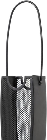 Modern Ember Match Stick Holder in Black | Decorative Mesh Metal Storage Bucket, Caddy, Basket for Long Matchsticks | Home Décor for Fireplace, Wood-Burning Stove, or BBQ Grill | Matches Not Included
