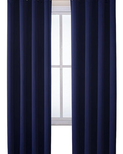 ChrisDowa Grommet Blackout Curtains for Bedroom and Living Room - 2 Panels Set Thermal Insulated Room Darkening Curtains (Navy Blue, 52W x 72L)