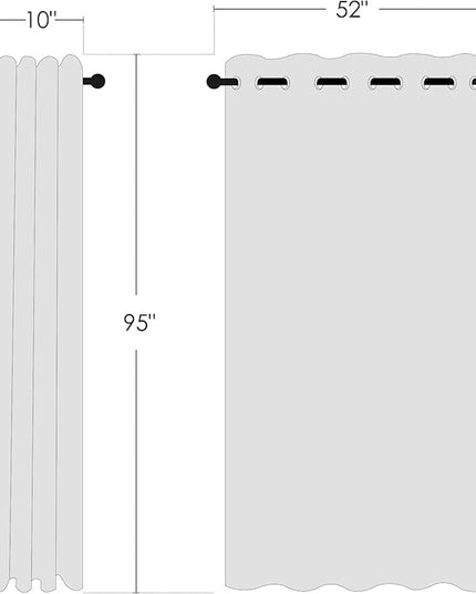 NICETOWN Bedroom Blackout Curtain & Drape 95 inch Length - Thermal Insulated Solid Grommet Sound Reducing Window Drape for Living Room/Laundry, 1 Panel, Natural, W52 x L95