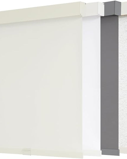 AOSKY Blackout Roller Shades Cordless Blinds for Windows, Free-Stop Shades with Valance, Thermal Insulated Fabric, UV Protection, Natural Woven Blinds for Home and Office (52" W x 72" H, Ivory)