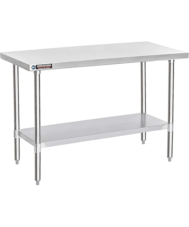 DuraSteel 30x60 Stainless Steel Work Table - NSF Commercial Prep Metal Table - Outdoor Pizza Oven Stand w/Under Shelf - Kitchen Island Laundry Utility Garage Microwave Stand Large Rolling Storage Cart