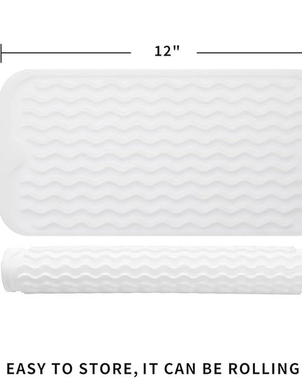 Silicone Dish Drying Mat for Multiple Usage,Easy clean,Eco-friendly,Heat-resistant Silicone Mat for Kitchen Counter or Sink,Refrigerator or Drawer Liner Translucent S 12 inches x 6 inches