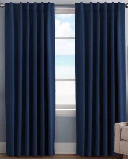 H.VERSAILTEX Blackout Curtains Thermal Insulated Window Treatment Panels Room Darkening Blackout Drapes for Living Room Back Tab/Rod Pocket Bedroom Draperies, 52 x 96 Inch, Navy Blue, 2 Panels