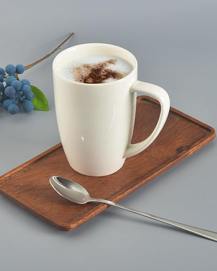 homEdge Porcelain Mug Set, 16 Ounces Cup for Tea, Latte, Mocha, Hot Chocolate, Set of 6, White
