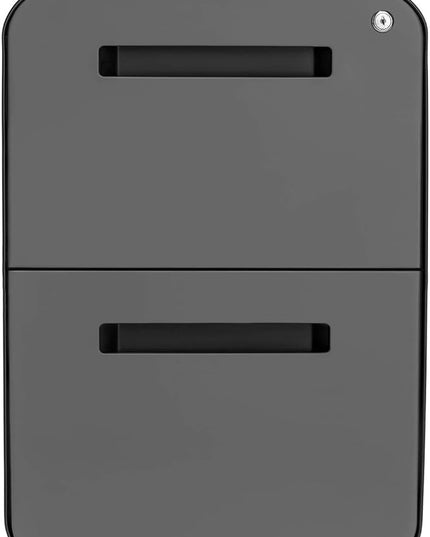Laura Davidson Furniture Stockpile 2-Drawer Modern Mobile File Cabinet, Commercial-Grade (Black/Grey)