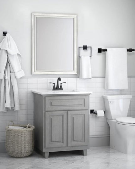 5-Pieces Matte Black Bathroom Hardware Accessories Set, SUS304 Stainless Steel Bath Towel Bar Set, Towel Racks for Bathroom Wall Mounted.