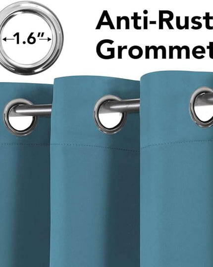 H.VERSAILTEX Blackout Curtains for Bedroom Thermal Insulated Room Darkening Living Room Curtains 63 Inch Long Grommet Privacy Protection Window Curtain Panels/Drapes for Nursery, 2 Panels, Storm Blue