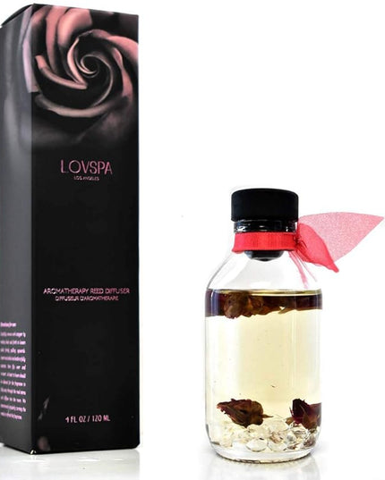 LOVSPA Reed Diffuser Set, Velvet Rose Scented Oil Diffuser with Sticks, Home Fragrance Accessories for Bathroom Shelf Decor, Aroma Diffusers for Home or Office Desk, USA Made