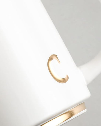 COLLECTIVE HOME - Monogram Ceramic Mugs, 15 oz Golden Initial Coffee Cups, Elegant Alphabet Tea Mugs, Elegant Personalized Mug with Gift Box, Luxurious Cups for Office and Home (c)