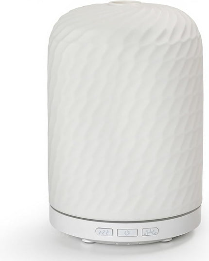 Essential Oil Diffuser – 2.4MHz Ultrasonic Aromatherapy Diffuser, Health Night Light, Timer & Auto Shut-Off, BPA-Free, 120ml Ceramic Oil Diffuser for Home, Office, or Spa, Yoga