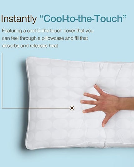 Coop Home Goods Essence Cooling Down Alternative Pillows Set of 2, King Size Adjustable Cooling Pillow for Hot Sleepers, Luxury Cool-to-The-Touch Hotel Pillows for Stomach, Back, or Side Sleepers