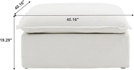 JACH Ottoman Module for Living Room, Cushion Covers Removable, Minimalist Comfy Breathable Ottoman Paired with Sofa Couch for Living Room Apartment, Beige