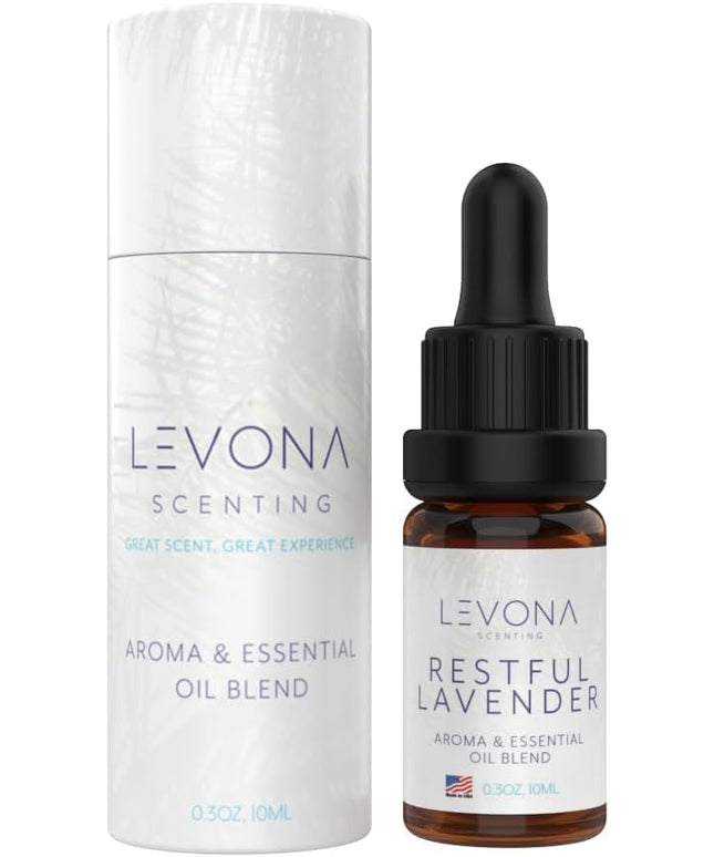 Levona Scents Pure Essential Oils for Diffusers for Home Luxury Scents - Restful Lavender Essential Oil is A Floral Blend of Eucalyptus, Bergamot, Lavender - Aroma Diffuser Oil