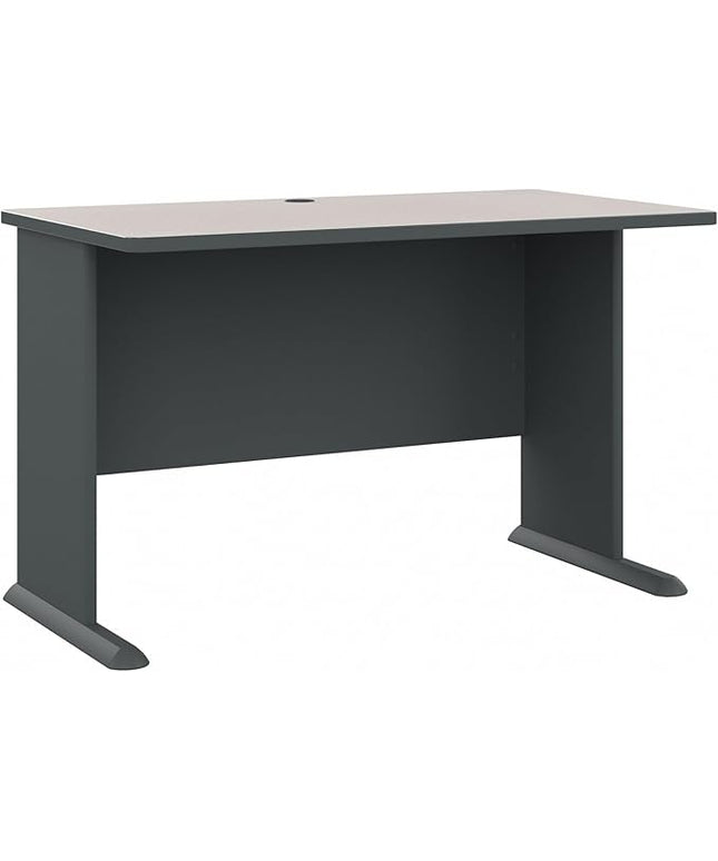 Bush Business Furniture Series A 48W Computer Desk in White Spectrum and Slate, Small Office Table for Home or Professional Workspace