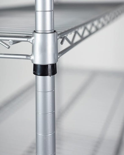 Omega 4 Tier Shelving Unit Heavy Duty NSF Wire Shelf Metal Large Storage Shelves Adjustable, Commercial Grade Steel Utility Layer Shelf Rack Storage,18L x 36W x 86H Inch Grey