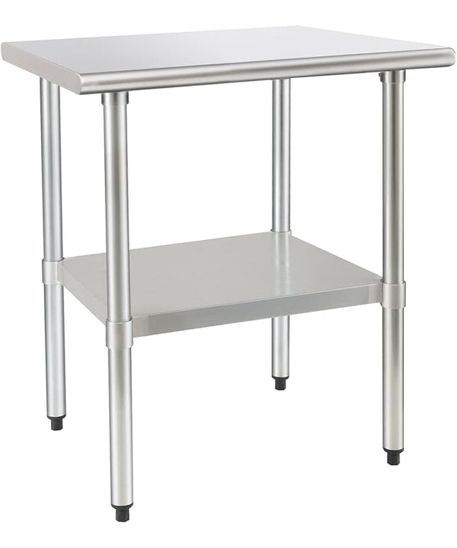 HARDURA Stainless Steel Table 24X36 Inches with Undershelf and Galvanized Legs NSF Heavy Duty Commercial Prep Work Table for Restaurant Kitchen Home and Hotel