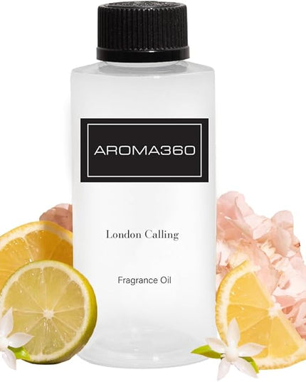 Aroma360 | London Calling Oil Blend | Luxury Aromatherapy Scent Diffuser Oil | White Tea, Cedarwood and Soku Lime, 6.7 fl oz