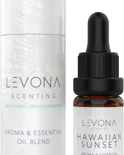 Levona Scent Essential Oils - Scents for Home, Hotel & Office Use - Perfect for Home Diffuser & Humidifiers - Aroma Fragrance Oil, Ideal for Massage, Relaxation, and Spa - Hawaiian Sunset, 10ml
