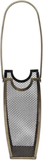 Match Stick Holder in Aged Brass | Decorative Mesh Metal Storage Bucket, Caddy, Basket for Long Matchsticks | Home Décor for Fireplace, Wood-Burning Stove, or BBQ Grill | Matches Not Included