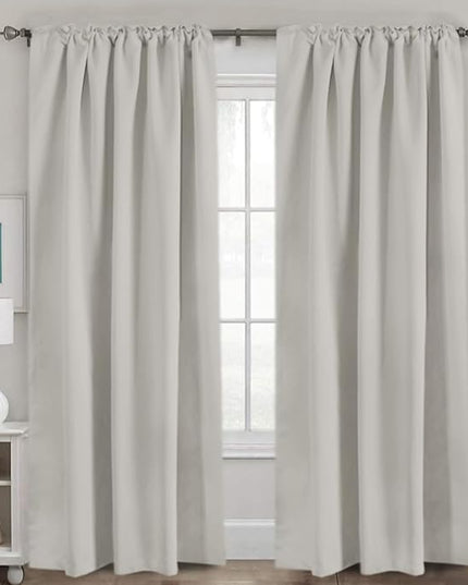 H.VERSAILTEX Blackout Curtains Thermal Insulated Window Treatment Panels Room Darkening Blackout Drapes for Living Room Back Tab/Rod Pocket Bedroom Draperies, 52 x 84 Inch, Ivory/Cream, 2 Panels