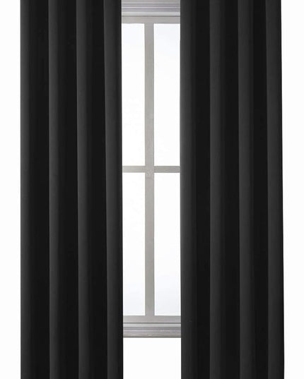 ChrisDowa Grommet Blackout Curtains for Bedroom and Living Room - 2 Panels Set Thermal Insulated Room Darkening Curtains (Black, 52 x 84 Inch)