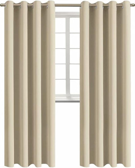 BGment Room Darkening Curtains 95 Inches Long - Grommet Thermal Insulated Drapes Window Treatment Curtains for Bedroom, 2 Panels, 52 x 95 Inch, Beige