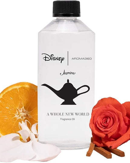 Aroma360 | Disney | A Whole New World Fragrance Oil Blend | Aladdin| Princess Jasmine | Luxury Essential Oil Diffuser | Aromatherapy Scent Diffuser Oil | Orange, Aldehydes & Jasmine 16.9 fl oz, 500mL