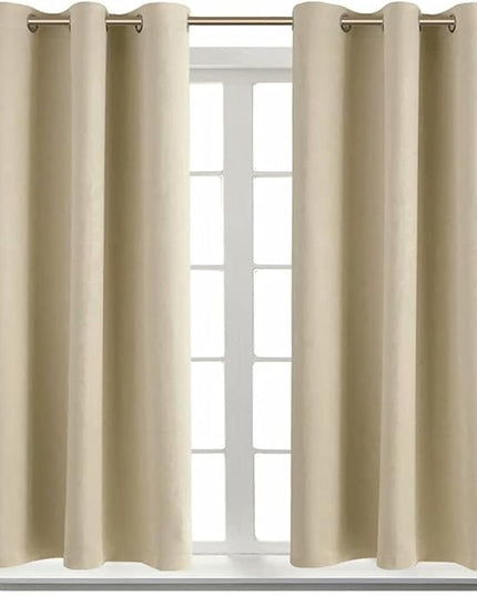 BGment Room Darkening Curtains 54 Inches Long - Grommet Thermal Insulated Drapes Window Treatment Curtains for Bedroom, 2 Panels, 38 x 54 Inch, Beige